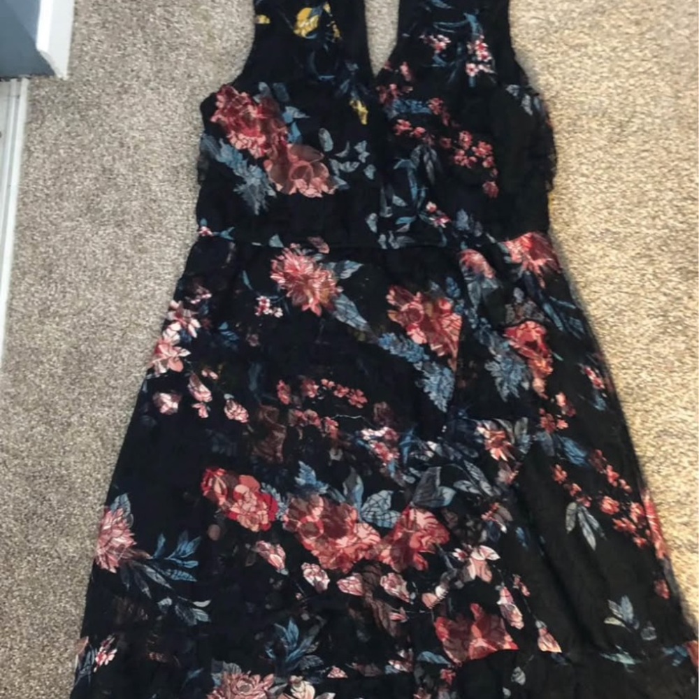 Floral Black Dress